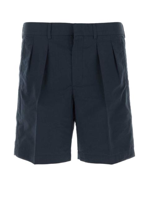 Tom Ford Men Navy Blue Cotton Blend Bermuda Shorts