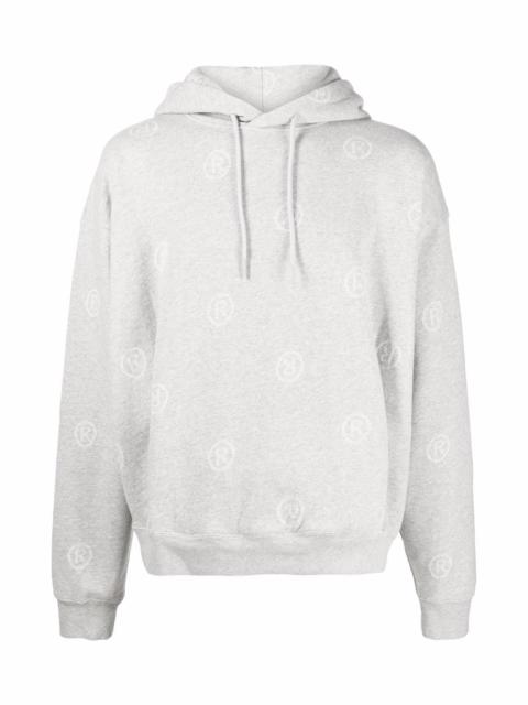 Martine Rose MONOGRAM-PRINT PULLOVER HOODIE