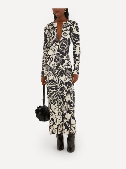 FARM RIO Off-White Cashews and Birds Maxi-Dress