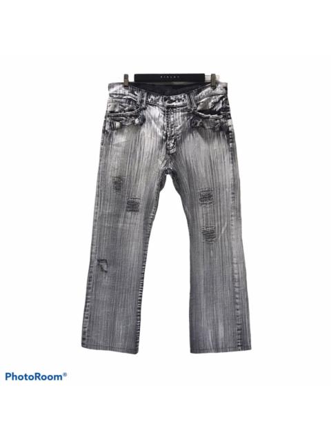 Japanese Brand Distressed Denim Acid Wash Jeans