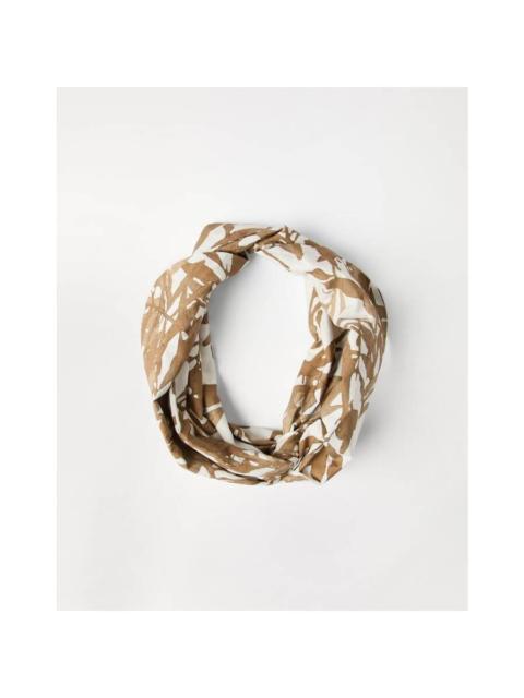 Brunello Cucinelli Brunello Cucinelli Women'S Brown White Printed Scarf