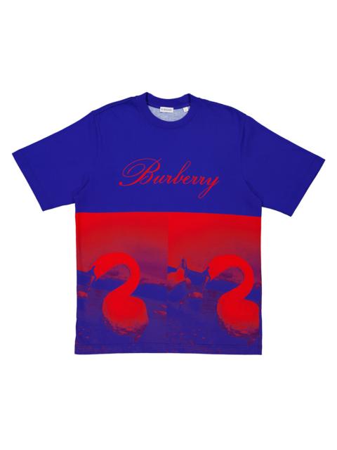 Burberry Burberry Swan-Print Crew Neck T-Shirt