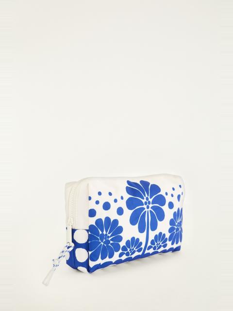 FARM RIO Blue Macaw Striped Pouch Bag