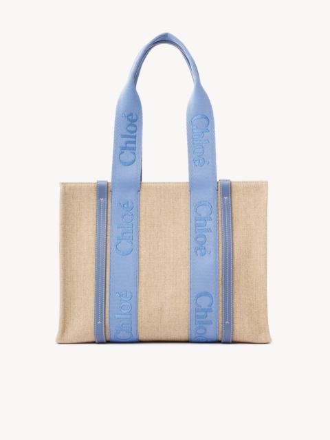 Chloé WOODY TOTE BAG IN LINEN