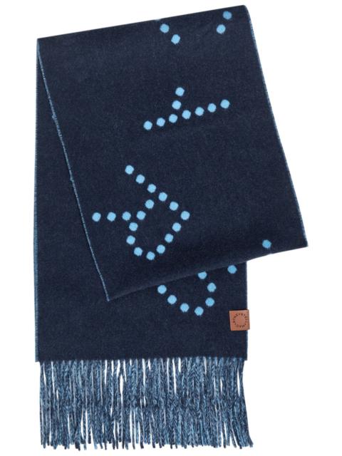 Stella McCartney Stella Mccartney Logo Fringed Wool Scarf