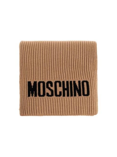 ribbed logo scarf