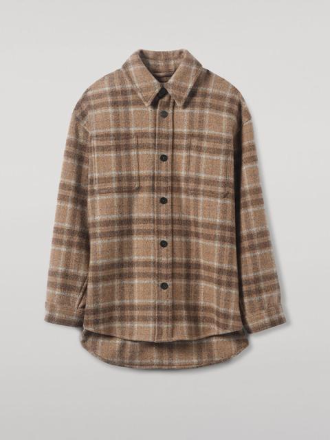 Johnstons of Elgin Cashmere Wool Blend Brown Overshirt