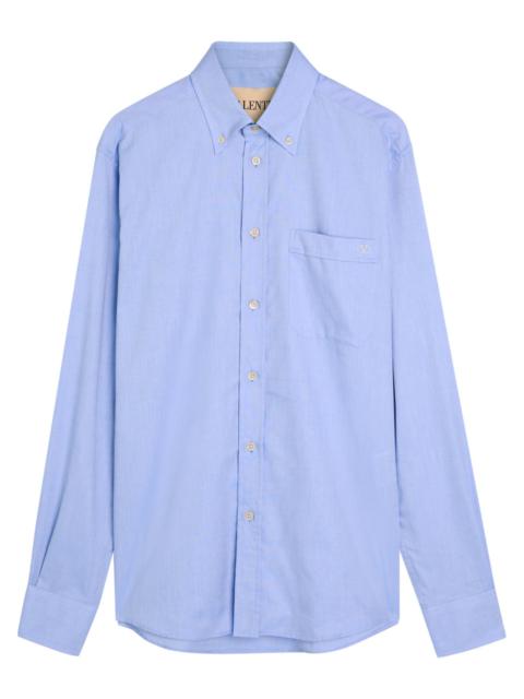 Valentino Valentino Garavani Logo-embroidered Cotton Oxford Shirt