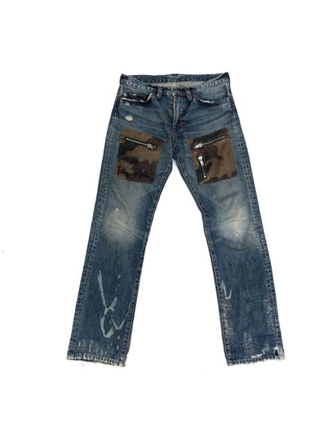 If Six Was Nine - 🌟RNA Too Fast To Live Skulls Patchwork Pocket Denim Jeans