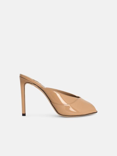 JIMMY CHOO 'BRIGITTE' LEATHER MULES NUDE 'CHAI'