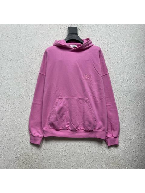 BALENCIAGA Balenciaga Pink Front‑Back Embroidered Hooded Sweater