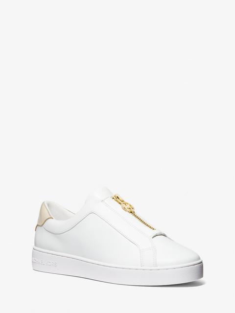 MICHAEL KORS Keaton Leather Zip-Up Sneaker