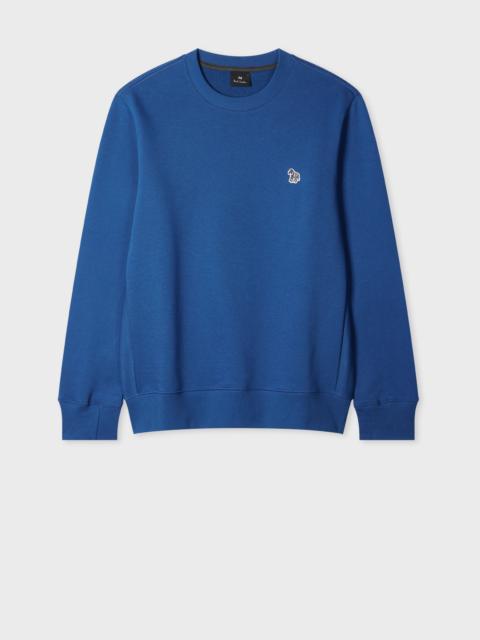 Paul Smith Mid Blue Organic Cotton Zebra Logo Sweatshirt