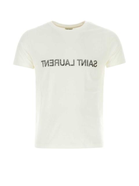 SAINT LAURENT Saint Laurent Men White Cotton T-Shirt