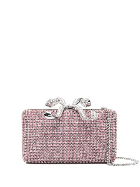 self-portrait crystal-embellished clutch bag