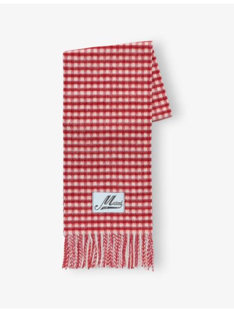 Marni Double-Check Wool and Mohair-Blend Scarf