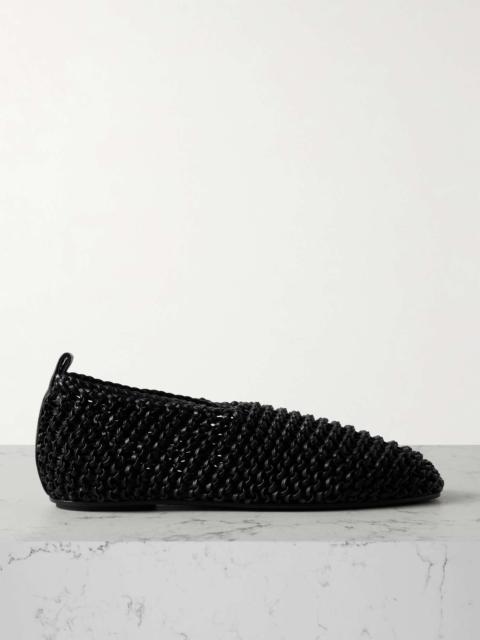 Woven leather ballet flats Black