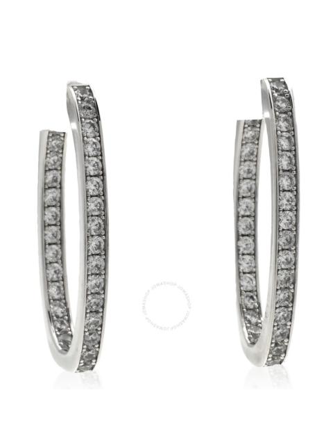 Apm Monaco - APM Monaco Pave Oval Sterling Silver Earrings