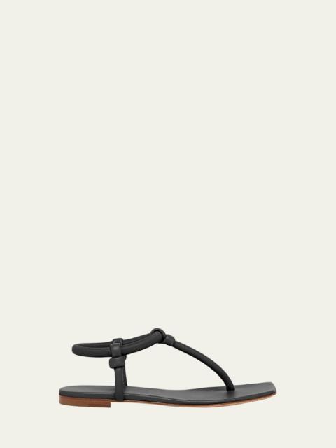 Gianvito Rossi Juno Tubular Leather Thong Sandals