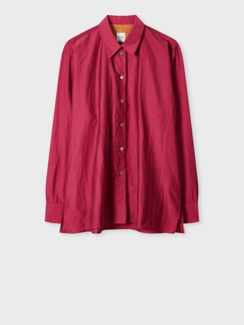 Paul Smith Women's Magenta Silk-Blend Long-Sleeve Shirt