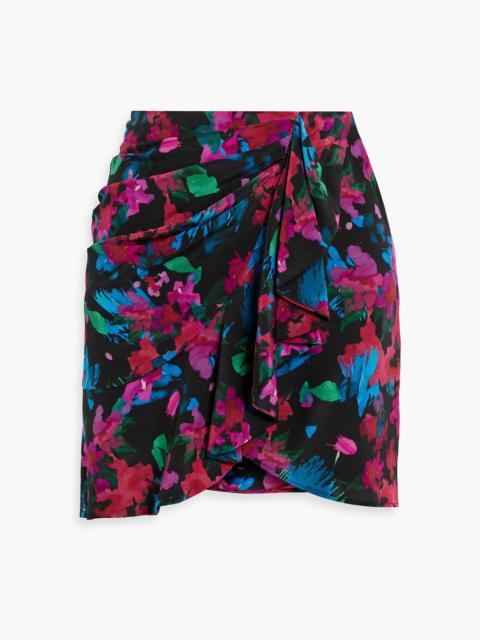 Other Designers Melissa draped floral-print silk-crepe mini skirt