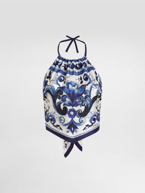 Dolce & Gabbana Majolica-print silk top