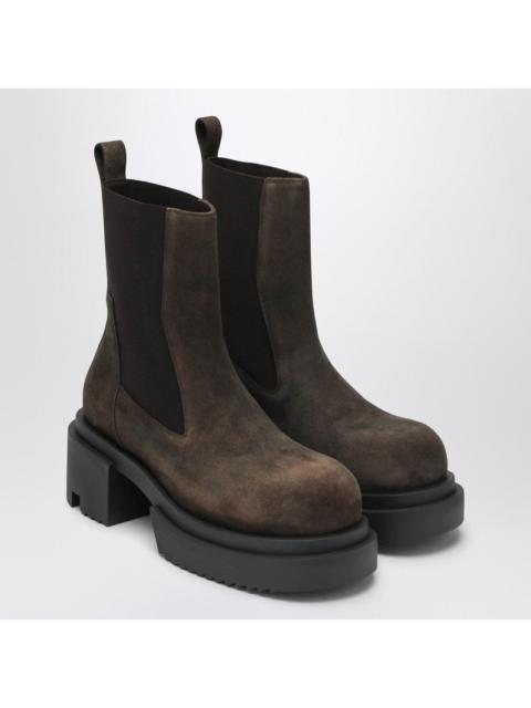 Rick Owens Rick Owens Brown Bogun Beatle Boots In Suede Men