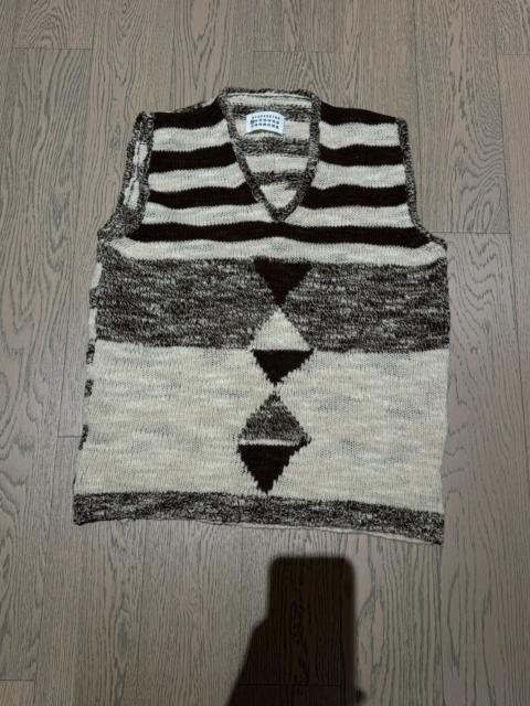 Maison Margiela Maison Margiela Vintage Wool V-Neck Striped Diamond-Quilted Vest