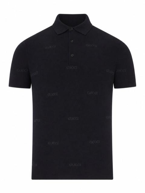 GUCCI Gucci Men Jacquard Wool And Silk Polo