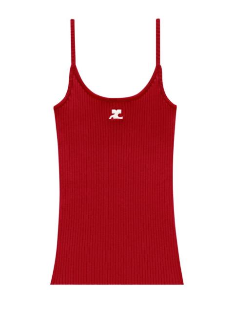 courrèges TANK TOP IN MAGLIA A COSTE "REEDITION"