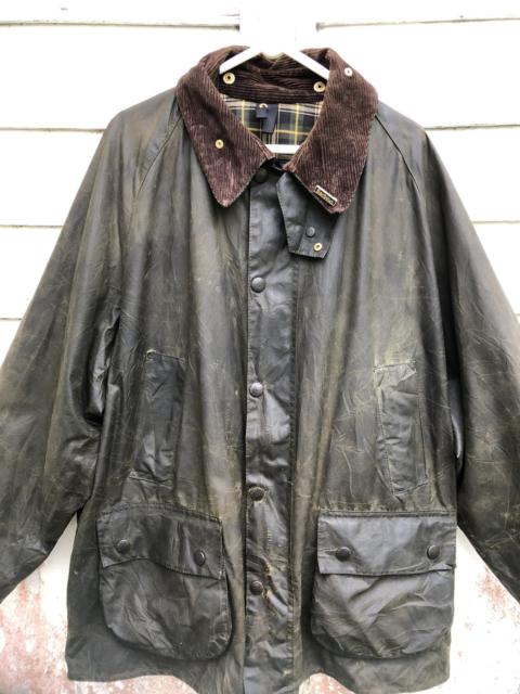 Barbour Distressed Barbour Bedale Olive Waxed Coat Size C46/117cm