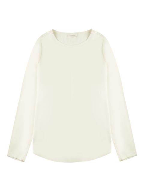 SLOWEAR x Glanshirt crewneck satin blouses