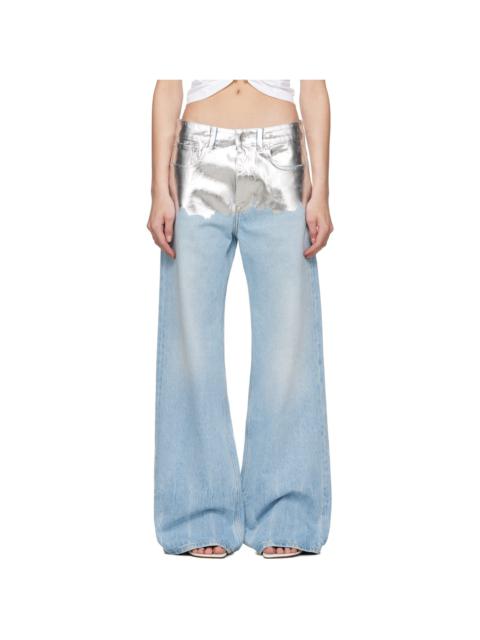 rabanne Blue & Silver Baggy Jeans