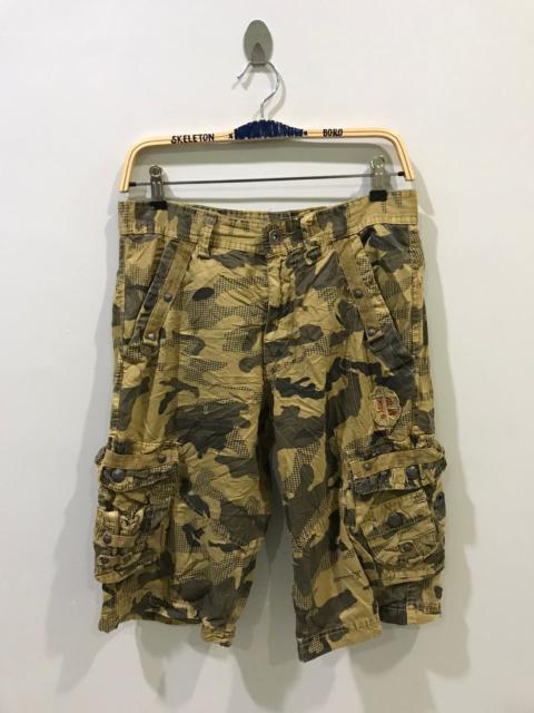 Other Designers JUNYEJEANS Yellow Camo Military Multipockets Short