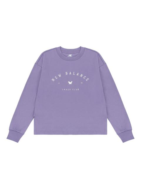 New Balance (WMNS) New Balance Logo Long Sleeve Sweatshirt 'Light Purple' WT23558-MCY