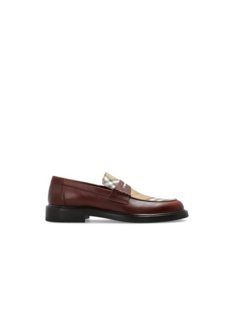 Burberry BURBERRY Tobacco Archive Beige Leather Loafers New & Authent