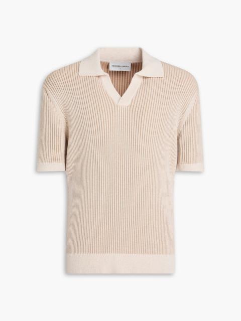 FRESCOBOL CARIOCA Rino ribbed cotton and cashmere-blend polo shirt