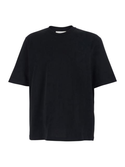 AMI Paris Ami Paris Men Black Crewneck T-Shirt With Adc Embroidery On The Front In Cotton Man