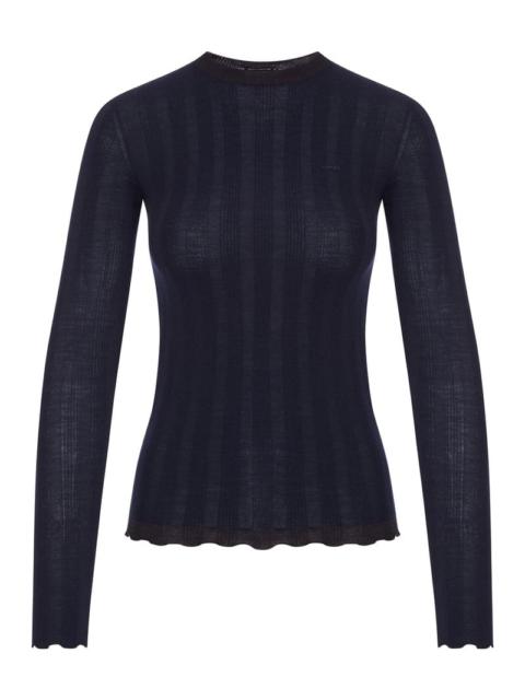 Prada Prada Women Ribbed Knit Top With Logo