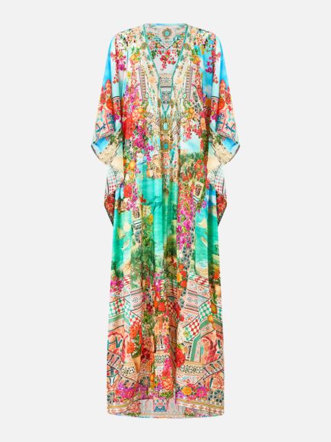 CAMILLA LONG V NECK KAFTAN W RING FRONT TRIM