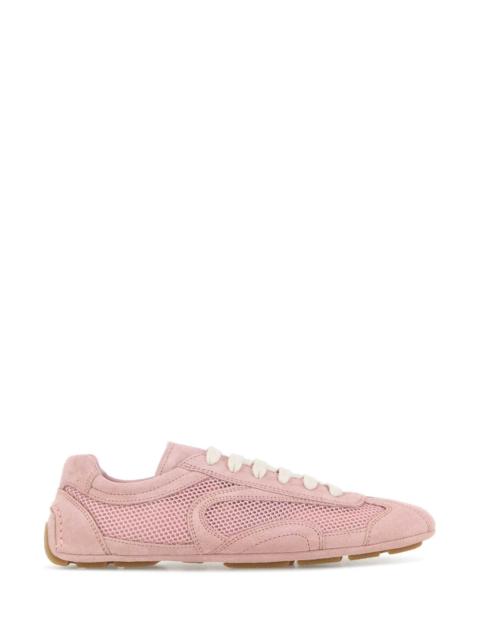 Prada Prada Women Pink Suede And Mesh Montecarlo Sneakers