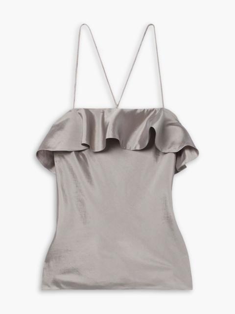 Aje. Immersion ruffled silk-blend satin camisole