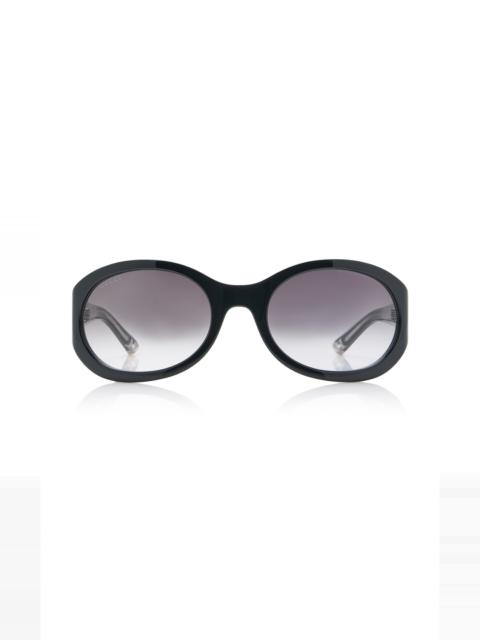 GUCCI Round-Frame Acetate Sunglasses black