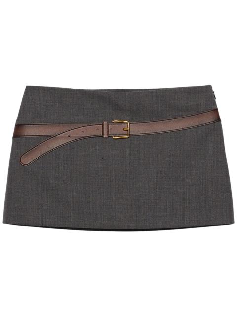 Prada 3D printed-belt mini skirt