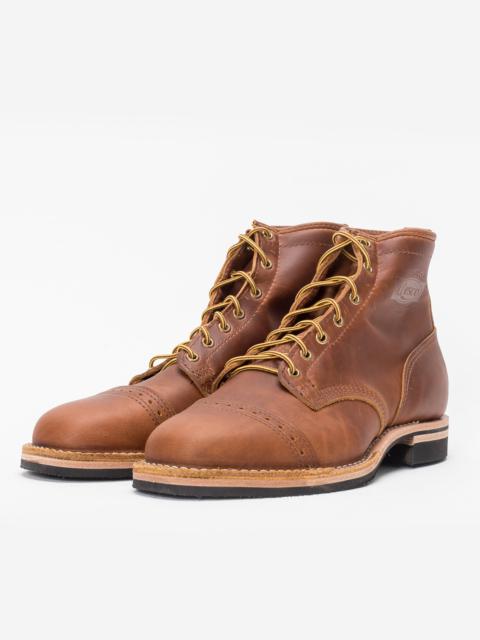 Iron Heart IHWE-GLMN-TAN Iron Heart Int'l x Wesco® - 7" Domain Toe Cap Boot - British Tan. The "Guildsman"