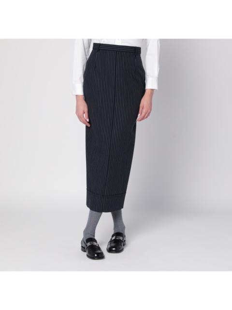 Thom Browne Thom Browne Navy Blue Pinstriped Pencil Skirt Women