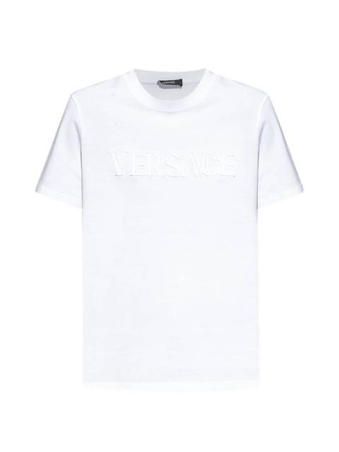 VERSACE Versace Logo-Applique Crewneck T-Shirt