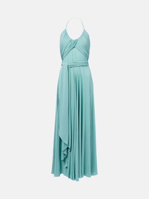 Alaïa Draped halterneck jersey maxi dress