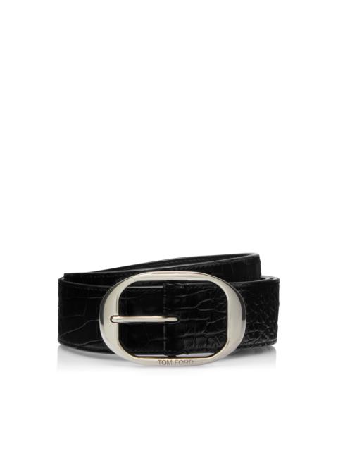 TOM FORD PRINTED ALLIGATOR OVAL BELT