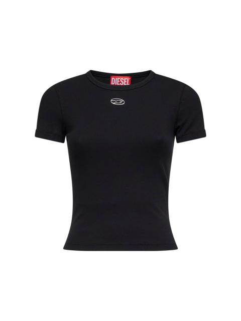 Diesel Diesel Women Black Ribbed Stretch Jersey T-Ele-Long-Od T-Shirt